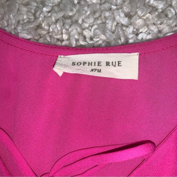 Sophie Rue Anthropologie Sleeveless Blouse Bright Pink Size Medium - Picture 5 of 6